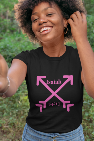 "Isaiah 54:17" No Weapon Formed Against You Shall Prosper" Short-Sleeve Unisex T-Shirt - Praises 